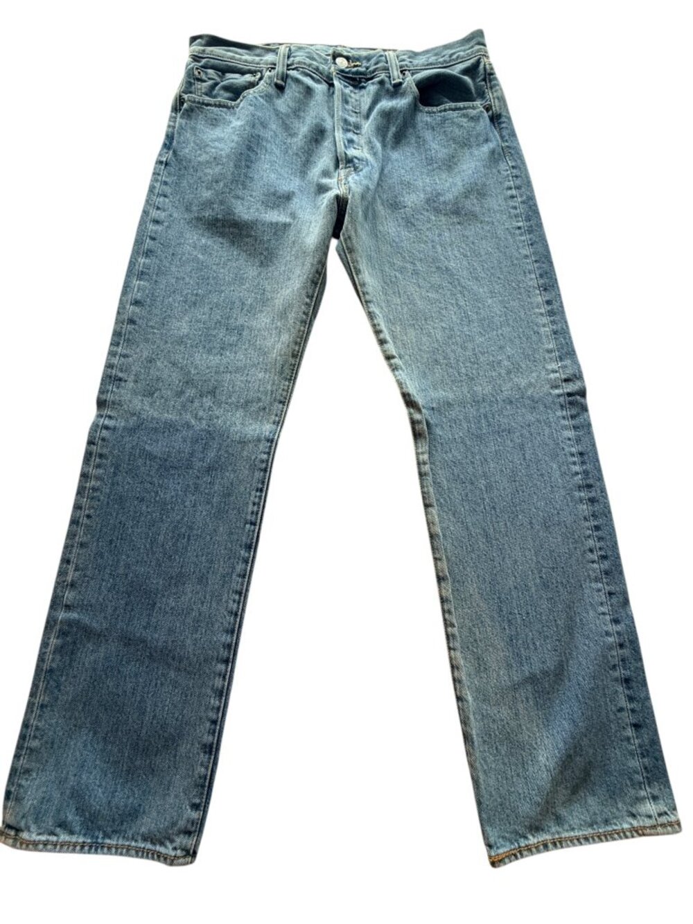 Levi's 501 Button Fly Straight Jeans Men's Size 34x30 Medium Wash Americana